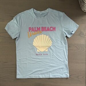 Palm Beach Waves Shell Graphic Tee - Light Blue